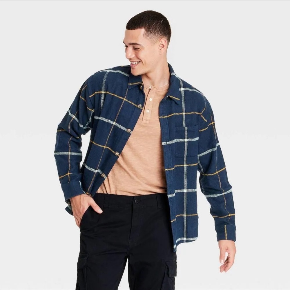 Goodfellow & Co Men’s Heavyweight Flannel Long Sleeve Button-Down Shirt Size M